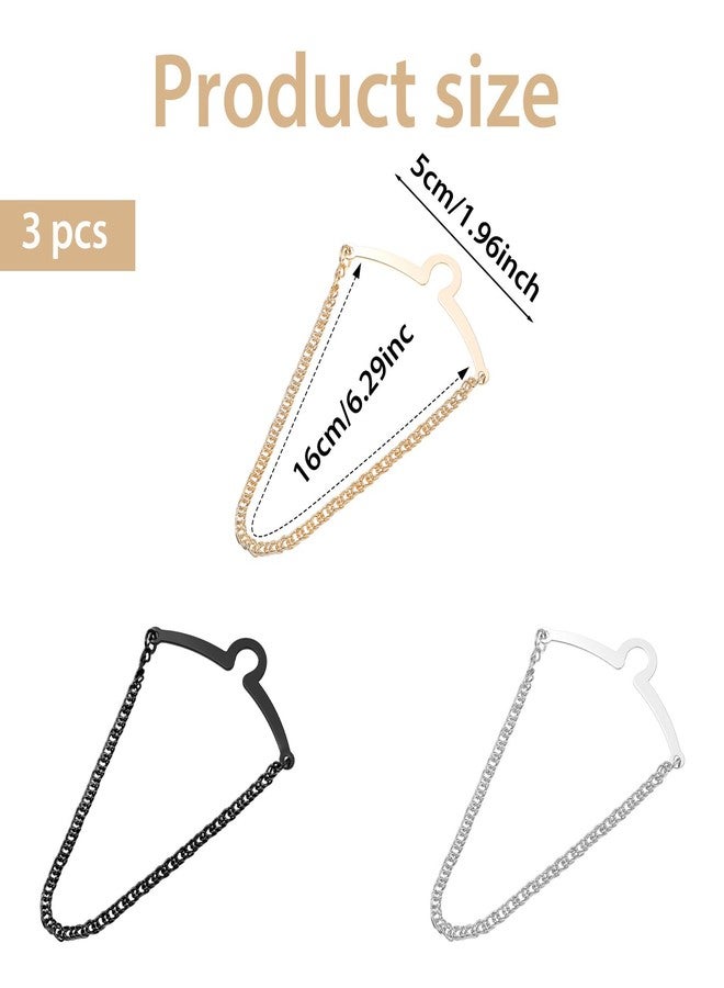 Gtziqa Tie Chain for Men, 3 PCS Mens Tie Clip Fashion Necktie Chains with Ring Clasps, Neckties Link Noble Necktie Clips and Chains Ties Pins and Tacks for Suits Neckties Vests Trousers Business Wedding - Image 3